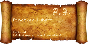 Pinczker Hubert névjegykártya